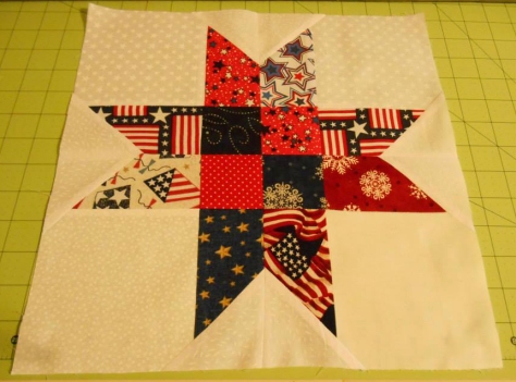 Disappearing Nine Patch Star Quilt Block.